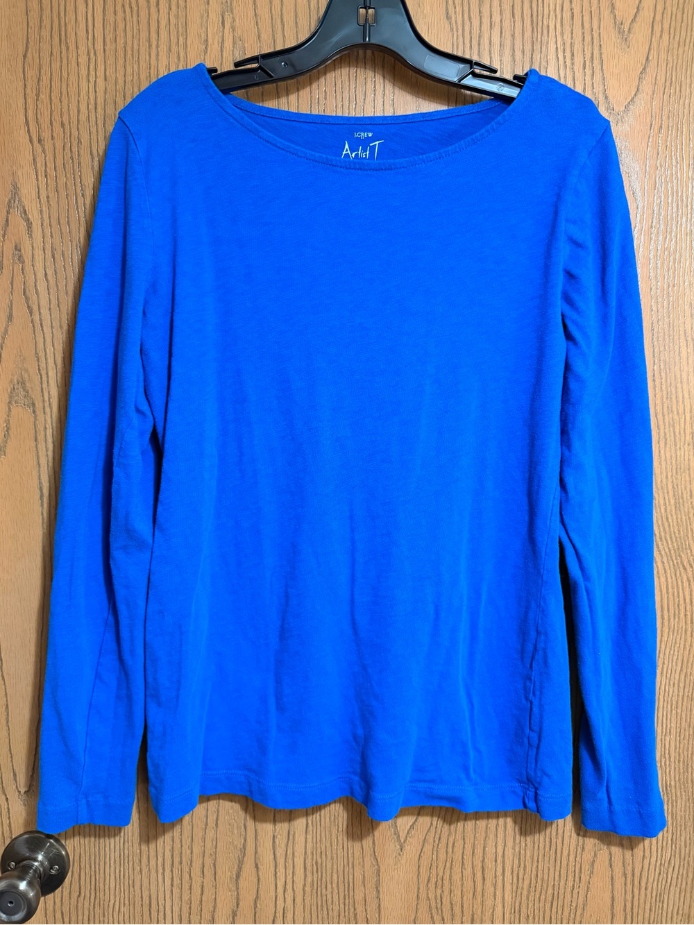 J. Crew Tee in Blue with Long Sleeves and Crew Neck